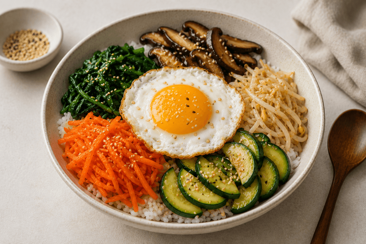 Bibimbap (Korean Rice Bowl with Vegetables, 비빔밥) Thumbnail