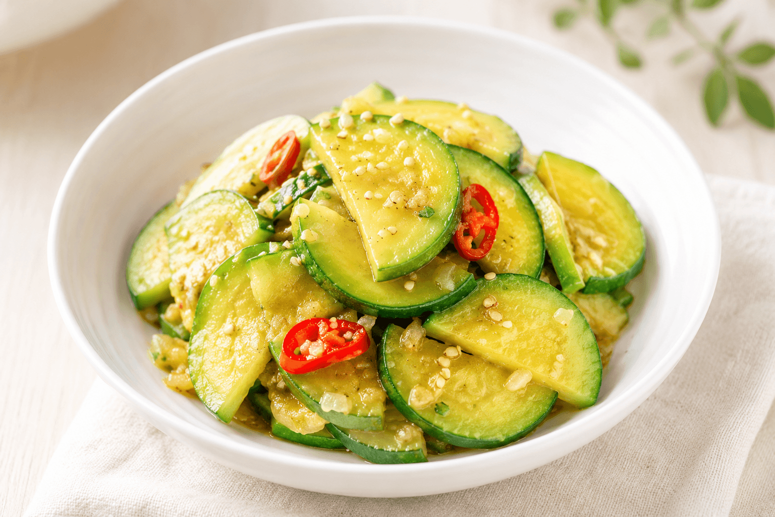 Hobak Bokkeum (Korean Stir-Fried Zucchini, 애호박볶음)